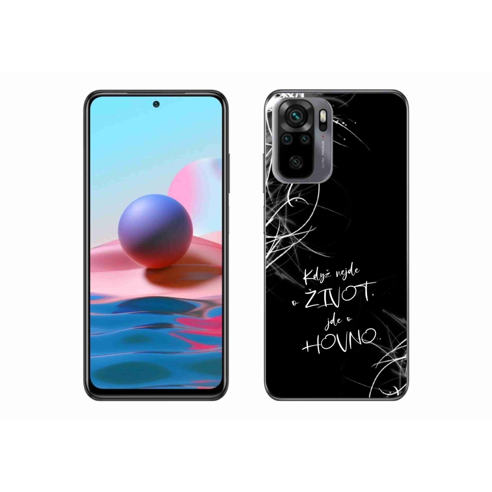 Gélový kryt mmCase na Xiaomi Redmi Note 10 4G - vtipný text 16 čierne pozadie