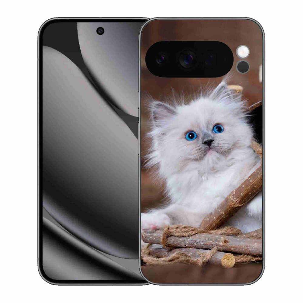 Gélový kryt mmCase na Google Pixel 10 Pro XL - biele mačiatko