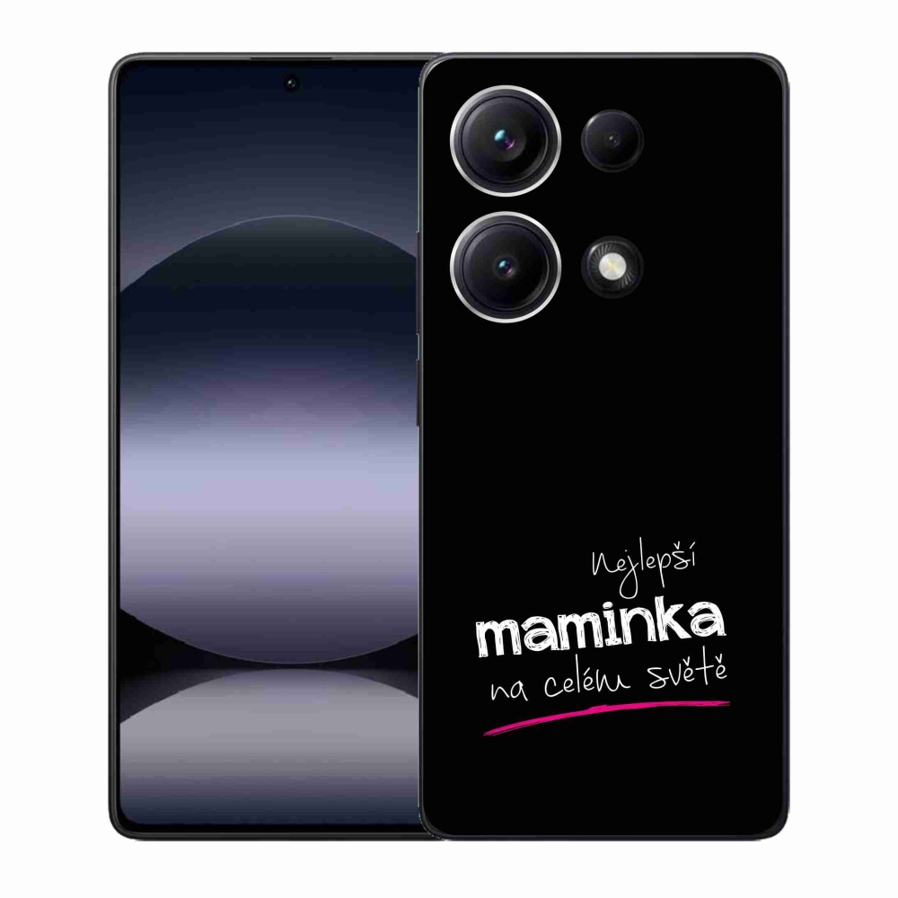 Gélový kryt mmCase na Xiaomi Redmi Note 14S - najlepšia mamička 4 čierne pozadie