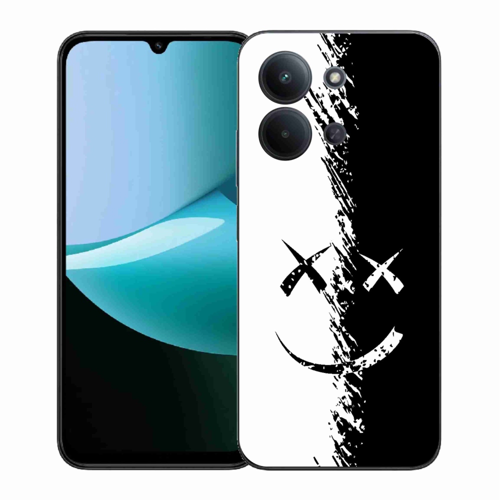 Gélový kryt mmCase na Xiaomi Redmi 15C 4G (171mm)/Poco C85 4G (171mm) - čiernobiely smajlík