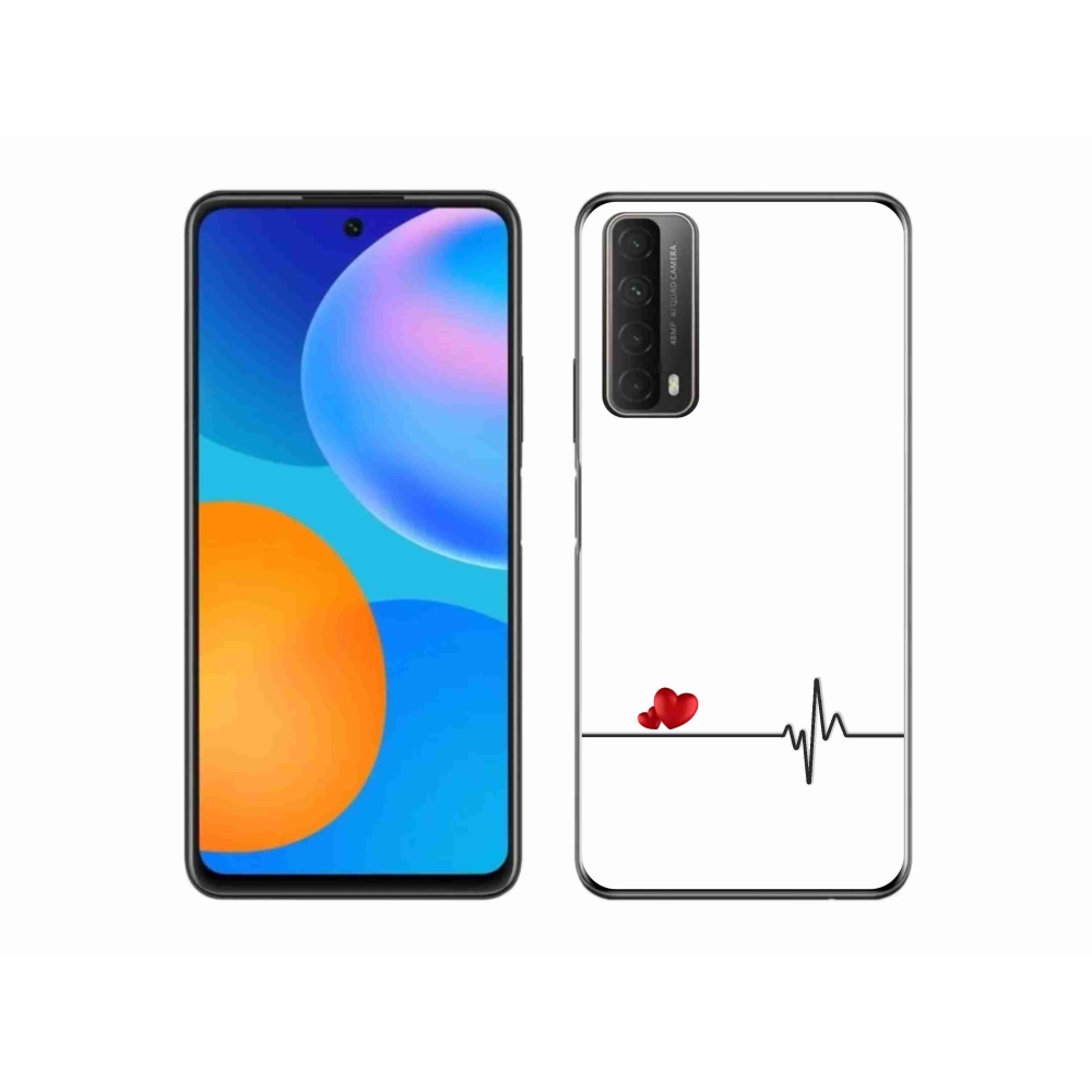 Gélový kryt mmCase na Huawei P Smart (2021) - srdce a tep biele pozadie