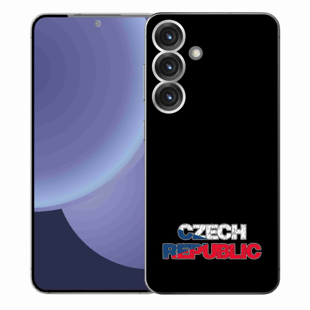 Gélový kryt mmCase na Samsung Galaxy S25+ - Czech Republic čierne pozadie