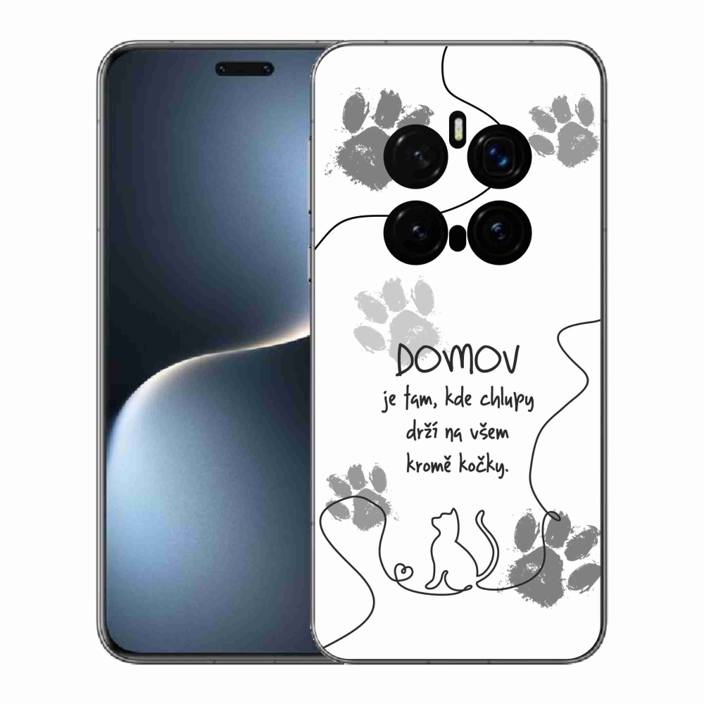 Gélový kryt mmCase na Honor Magic 7 Pro 5G - mačacie motív biele pozadie