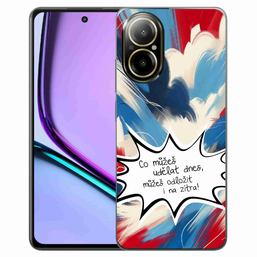 Gélový kryt mmCase na Realme C67 - vtipný text 9 biele pozadie