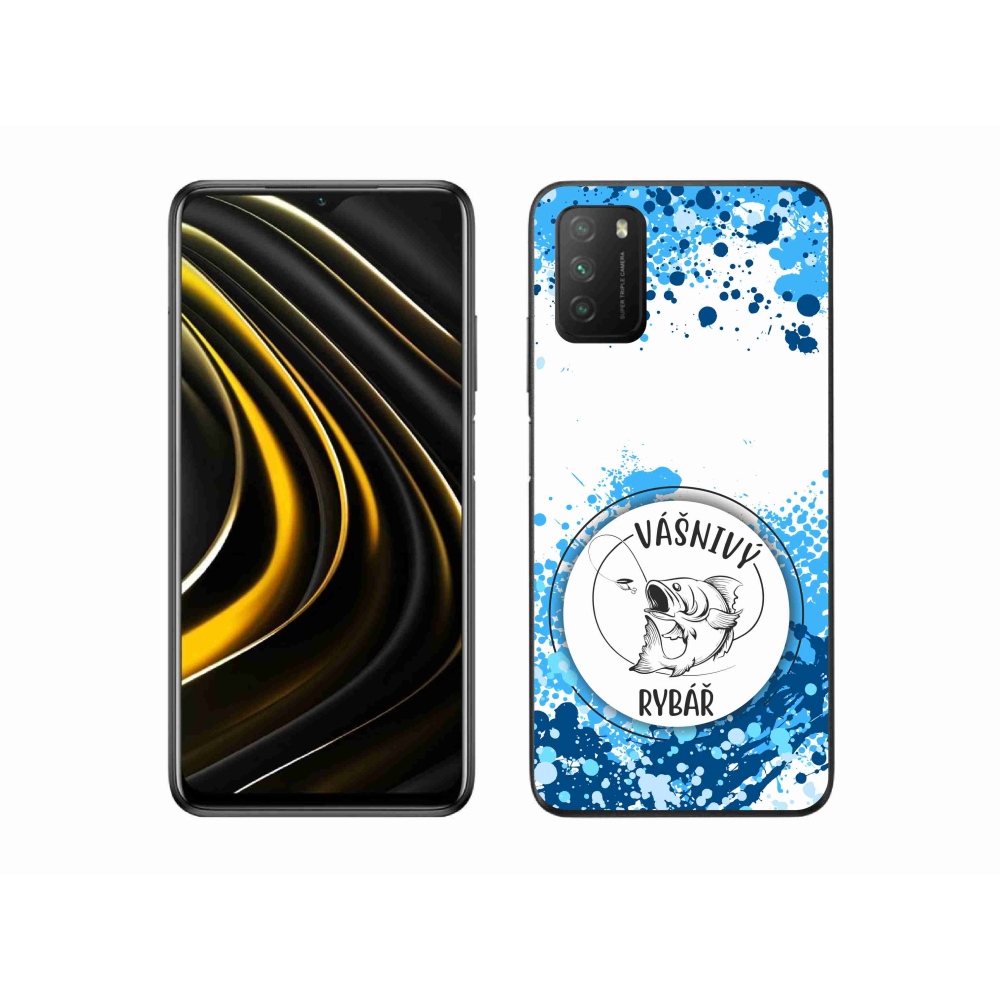 Gélový kryt mmCase na Xiaomi Poco M3 - vášnivý rybár biele pozadie