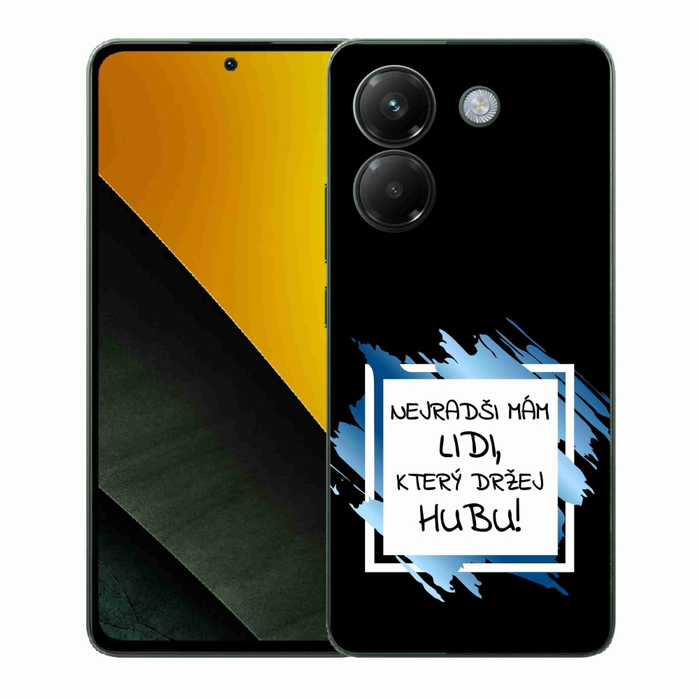 Gélový kryt mmCase na Xiaomi Poco M7 Pro 5G - vtipný text 7 bieločierne pozadie