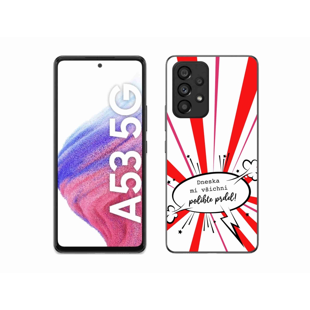 Gélový kryt mmCase na Samsung Galaxy A53 5G - vtipný text 15 biele pozadie