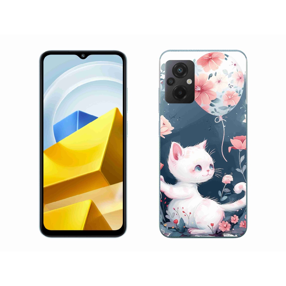 Gélový kryt mmCase na Xiaomi Poco M5 4G - mačiatko s balónikom