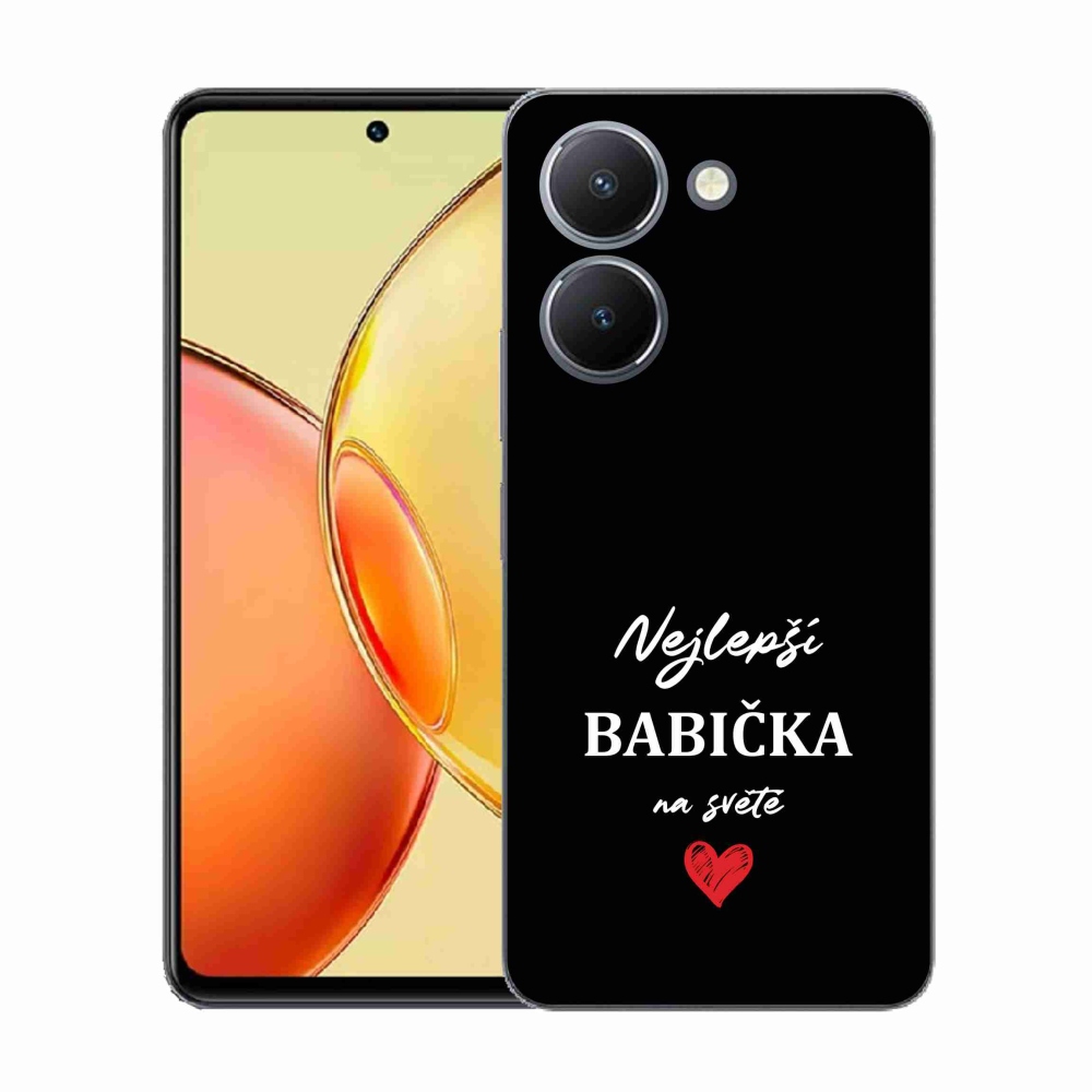Gélový kryt mmCase na Vivo Y36 - najlepšia babička 1 čierne pozadie