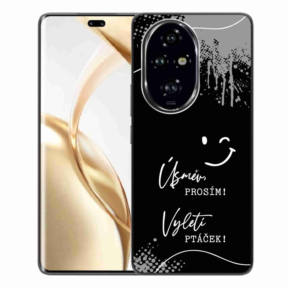 Gélový kryt mmCase na Honor 200 Pro 5G - vtipný text 4 čierne pozadie