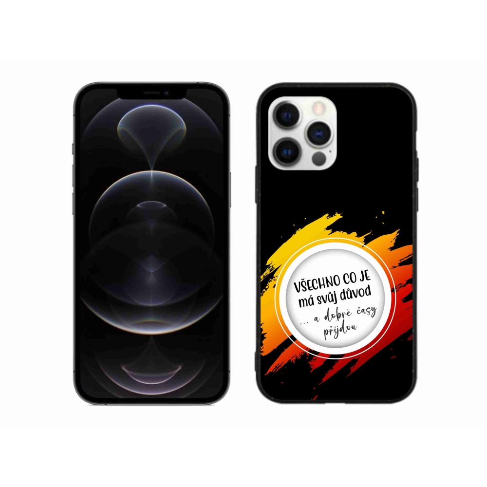 Gélový kryt mmCase na iPhone 12 Pro Max - citát 3 čierne pozadie