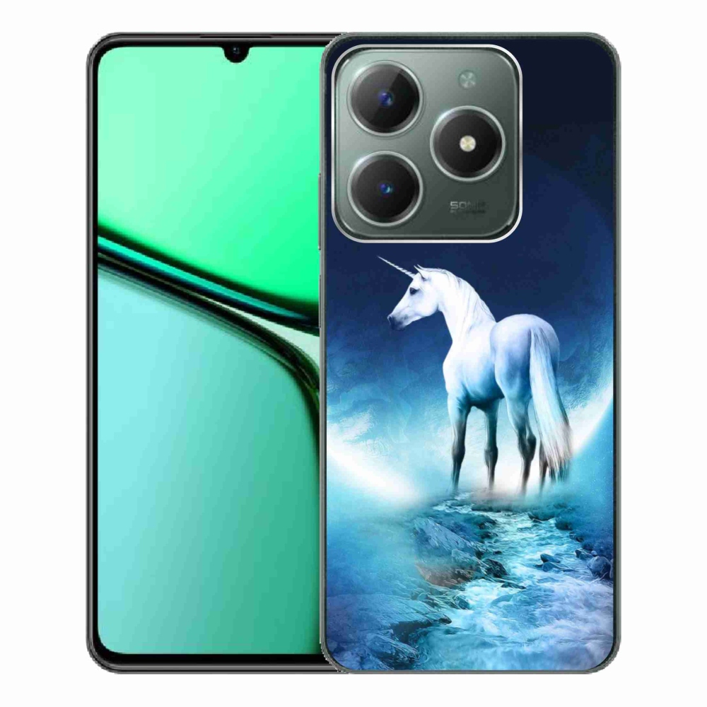Gélový kryt mmCase na Realme C61 - biely jednorožec