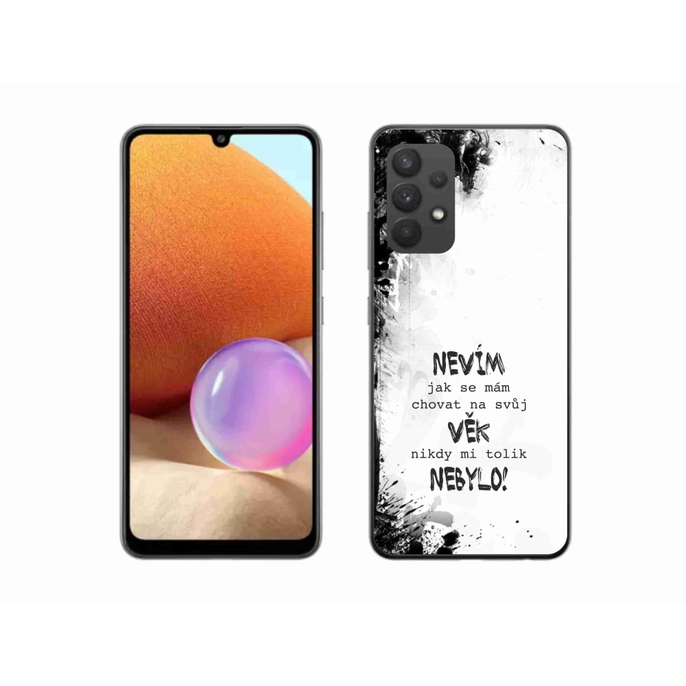 Gélový kryt mmCase na Samsung Galaxy A32 4G - vtipný text 14 biele pozadie