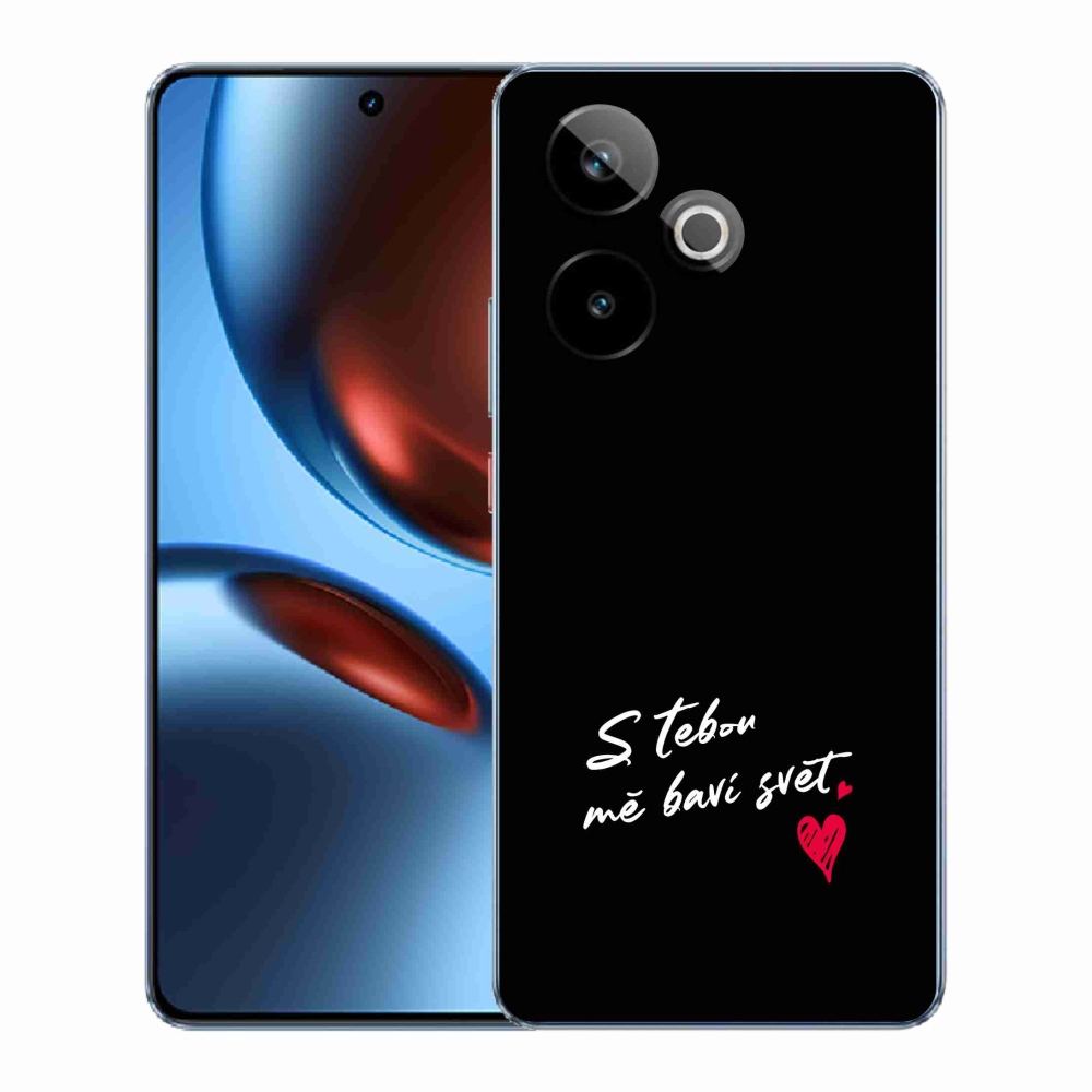 Gélový kryt mmCase na Realme GT 7 5G/GT 7T 5G - zamilovaný text 1 čierne pozadie