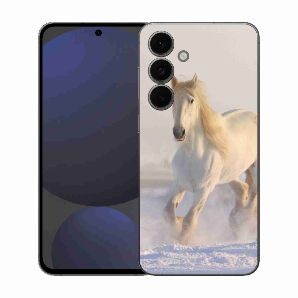 Gélový kryt mmCase na Samsung Galaxy S25 FE - kôň v snehu