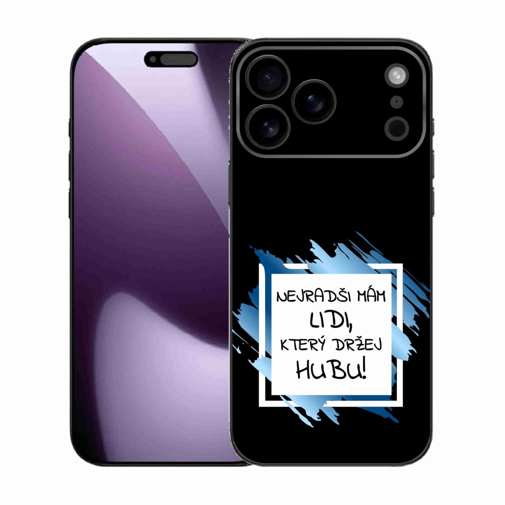 Gélový kryt mmCase na iPhone 17 Pro Max - vtipný text 7 bieločierne pozadie