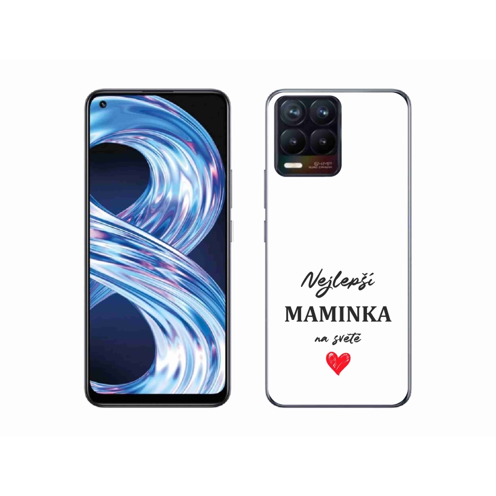 Gélový kryt mmCase na Realme 8 4G - najlepšia mamička 1 biele pozadie