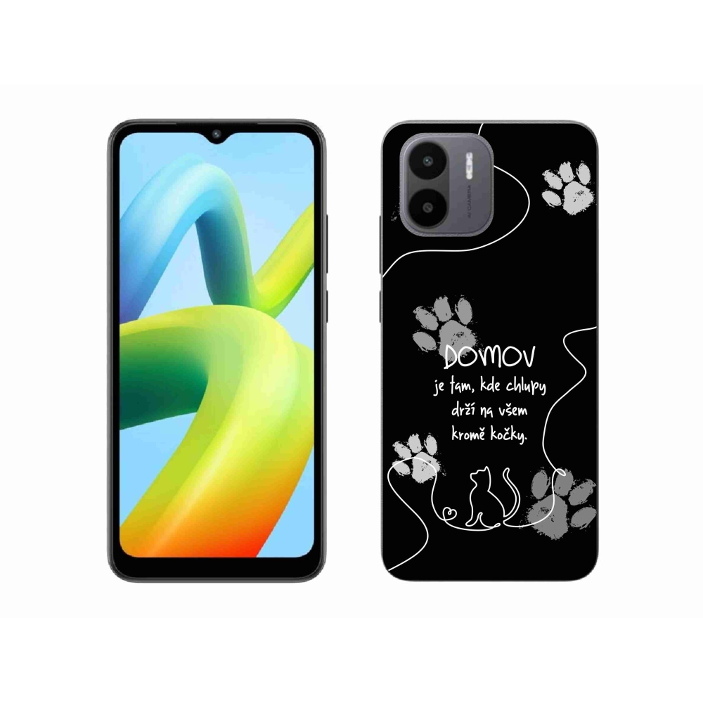 Gélový kryt mmCase na Xiaomi Redmi A1 - mačacie motív čierne pozadie