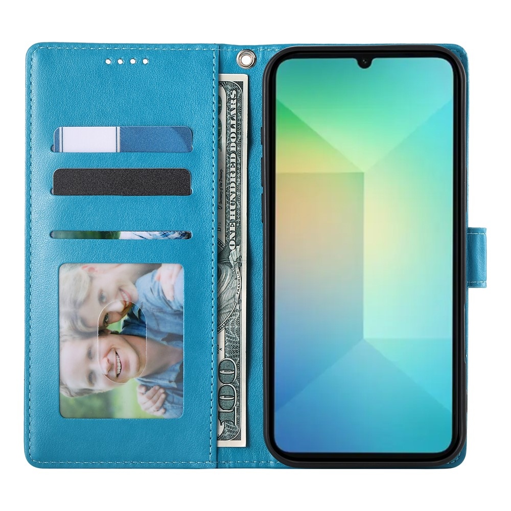 Flowery knižkové púzdro na Samsung Galaxy A07 4G - modré