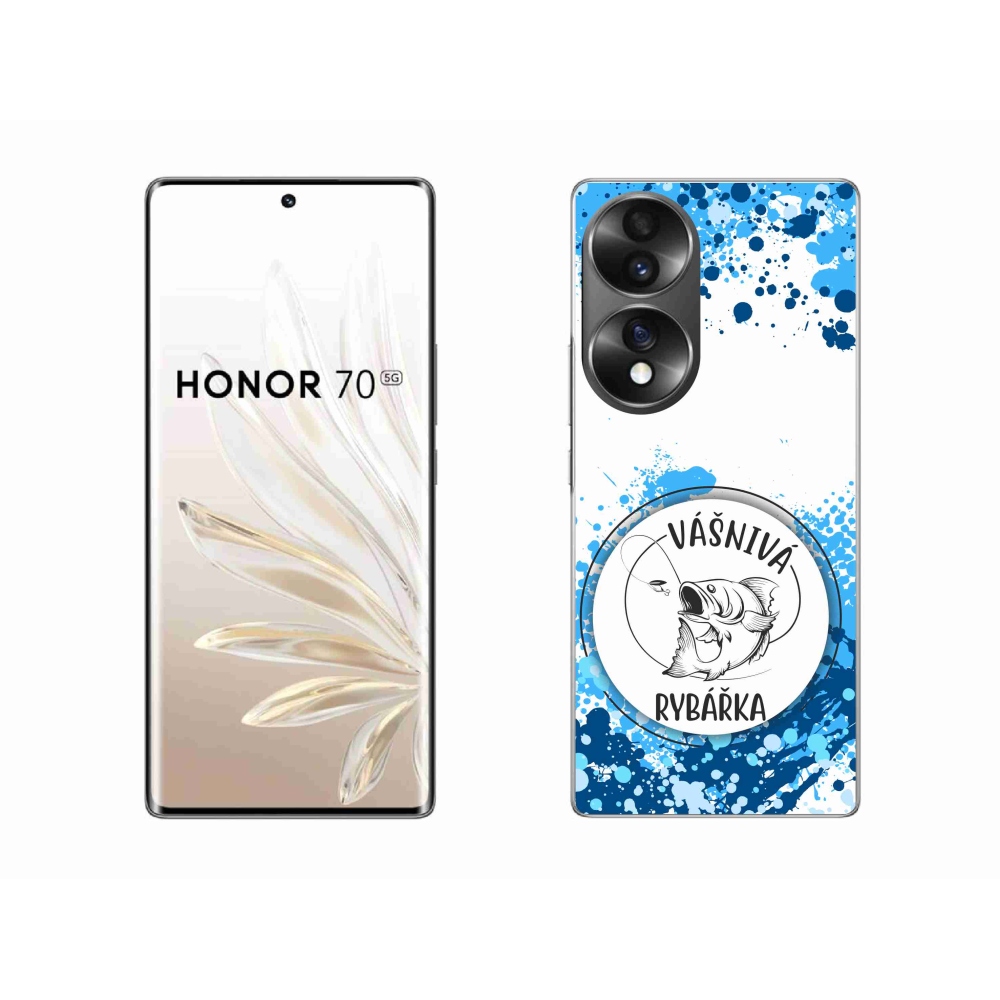 Gélový kryt mmCase na Honor 70 - vášnivá rybárka biele pozadie