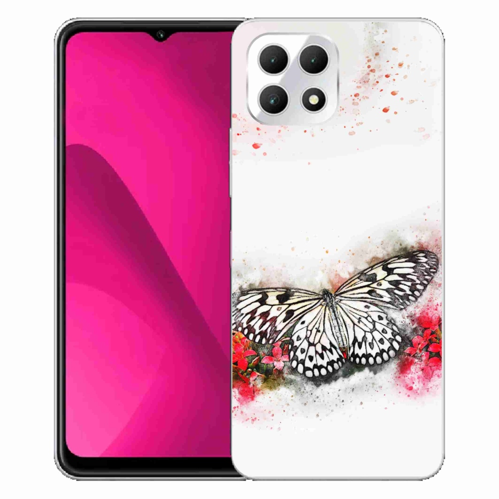 Gélový kryt mmCase na T-Mobile T Phone 2 - čiernobiely motýľ