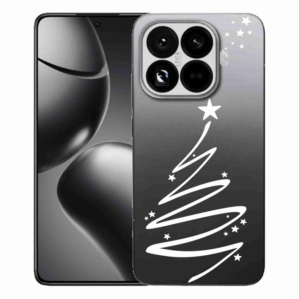 Gélový kryt mmCase na Xiaomi 15T Pro - biely stromček na priehľadnom pozadí