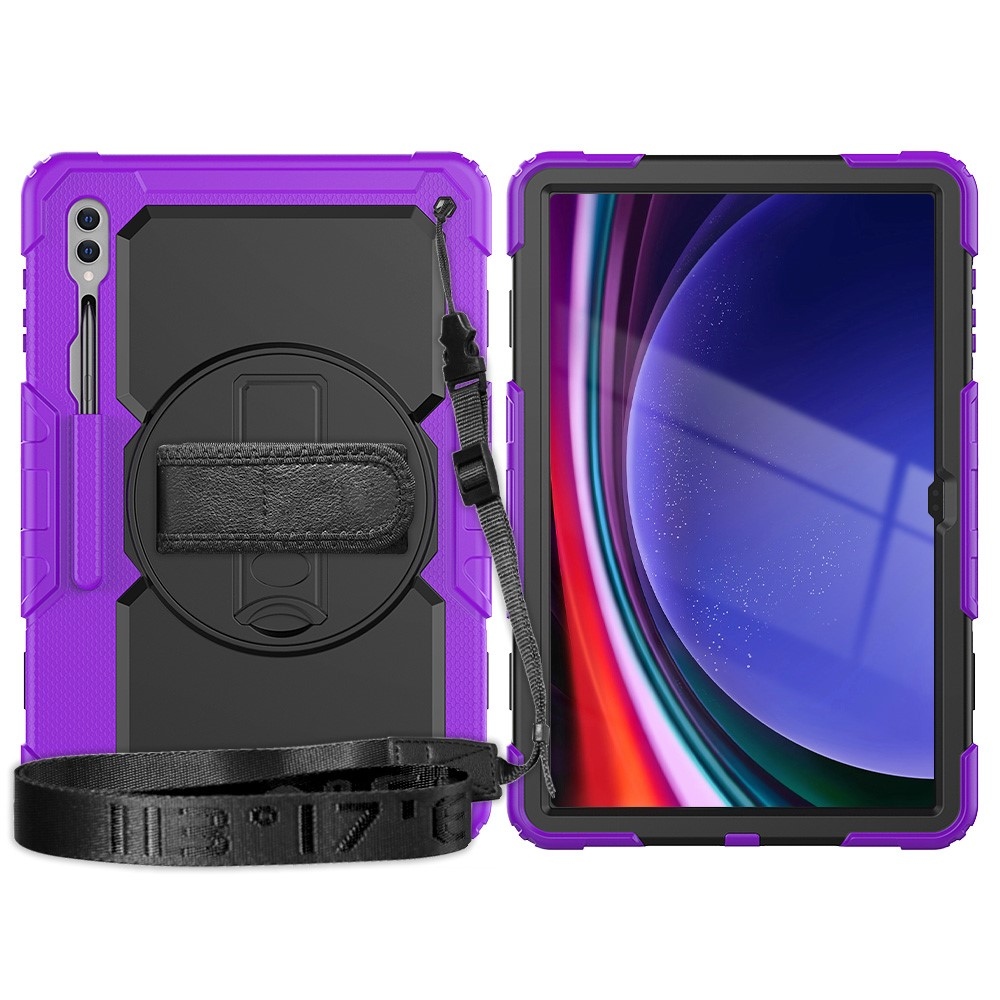 Kick odolný kryt s úchopom na ruku Samsung Galaxy Tab S9 Ultra - fialový