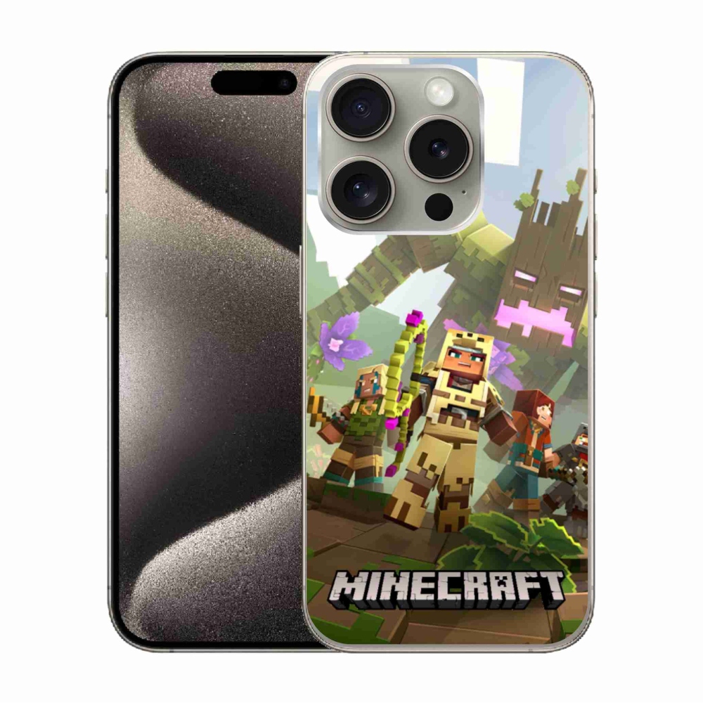 Gélový kryt mmCase na iPhone 15 Pro - minecraft 1