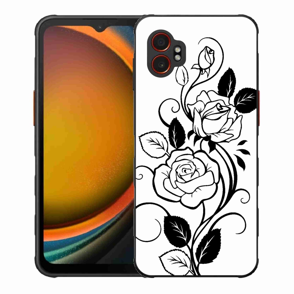 Gélový kryt mmCase na Samsung Galaxy Xcover 7 Pro - čiernobiela ruža