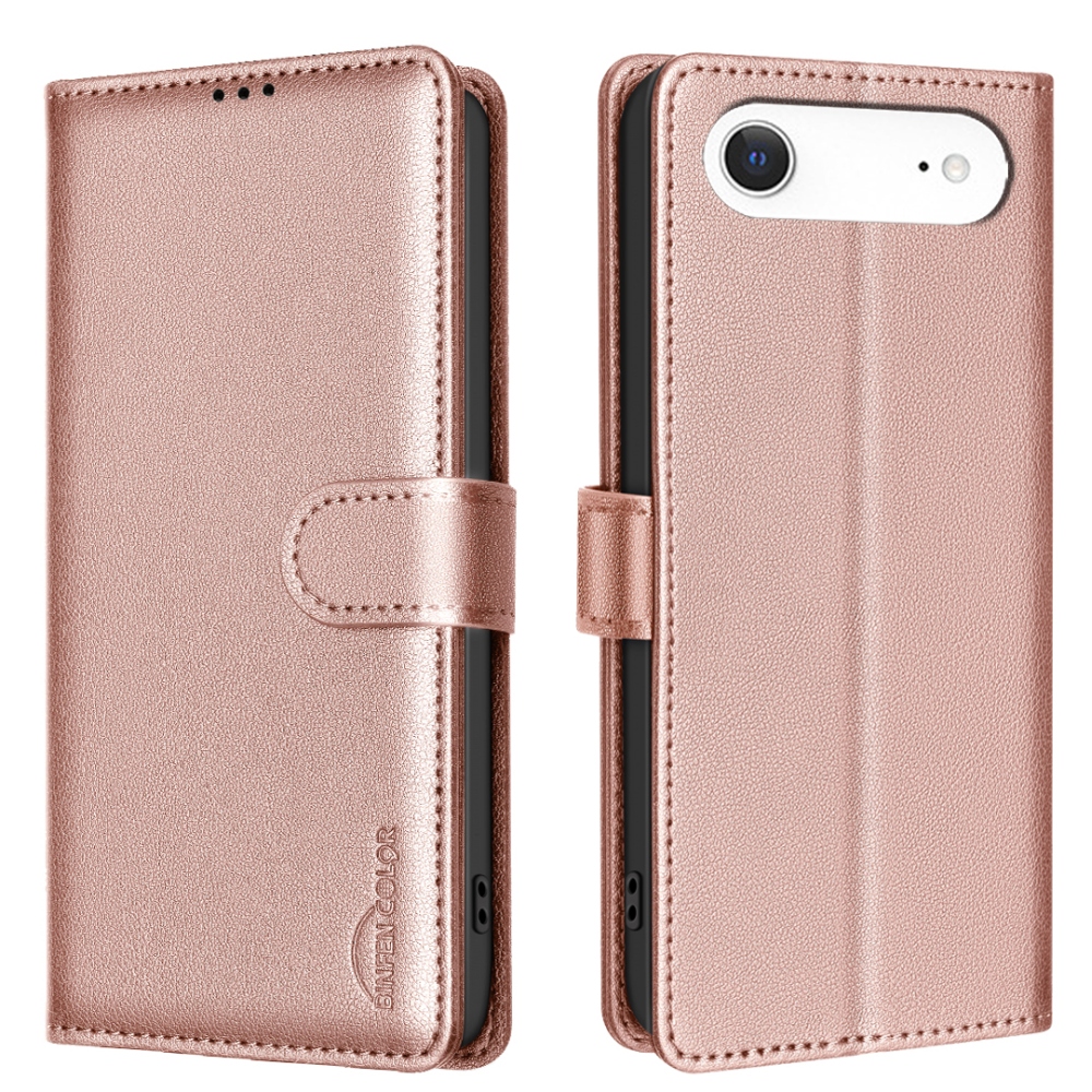BINFEN knižkové púzdro na mobil iPhone 17 Air - ružovozlaté