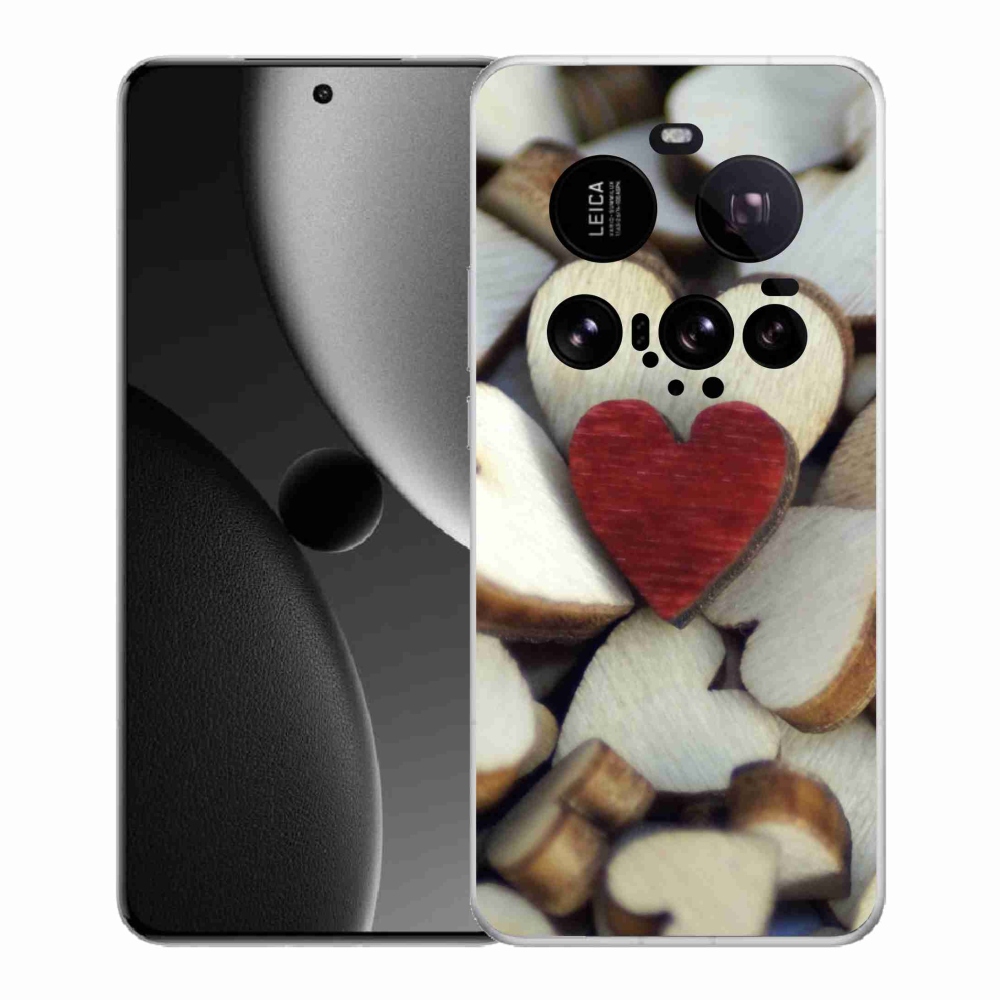 Gélový kryt mmCase na Xiaomi 15 Ultra - gravírované červené srdce