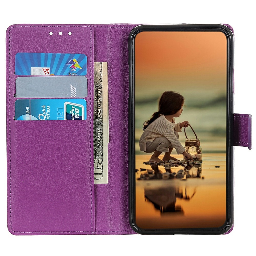 Litchie knižkové púzdro na Xiaomi Redmi 15C 4G/5G (173mm) - fialové