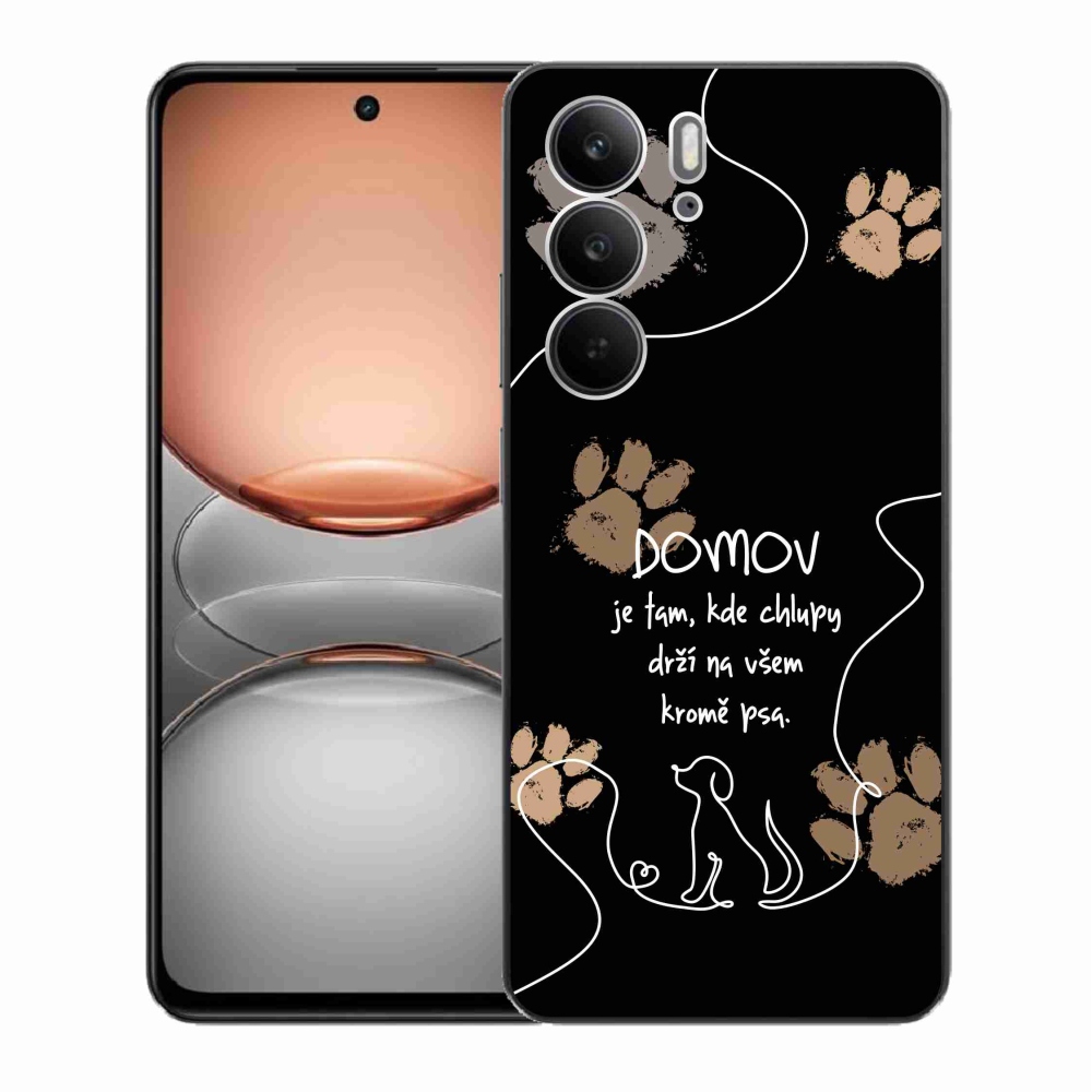 Gélový kryt mmCase na Realme C75 - psí motív čierne pozadie