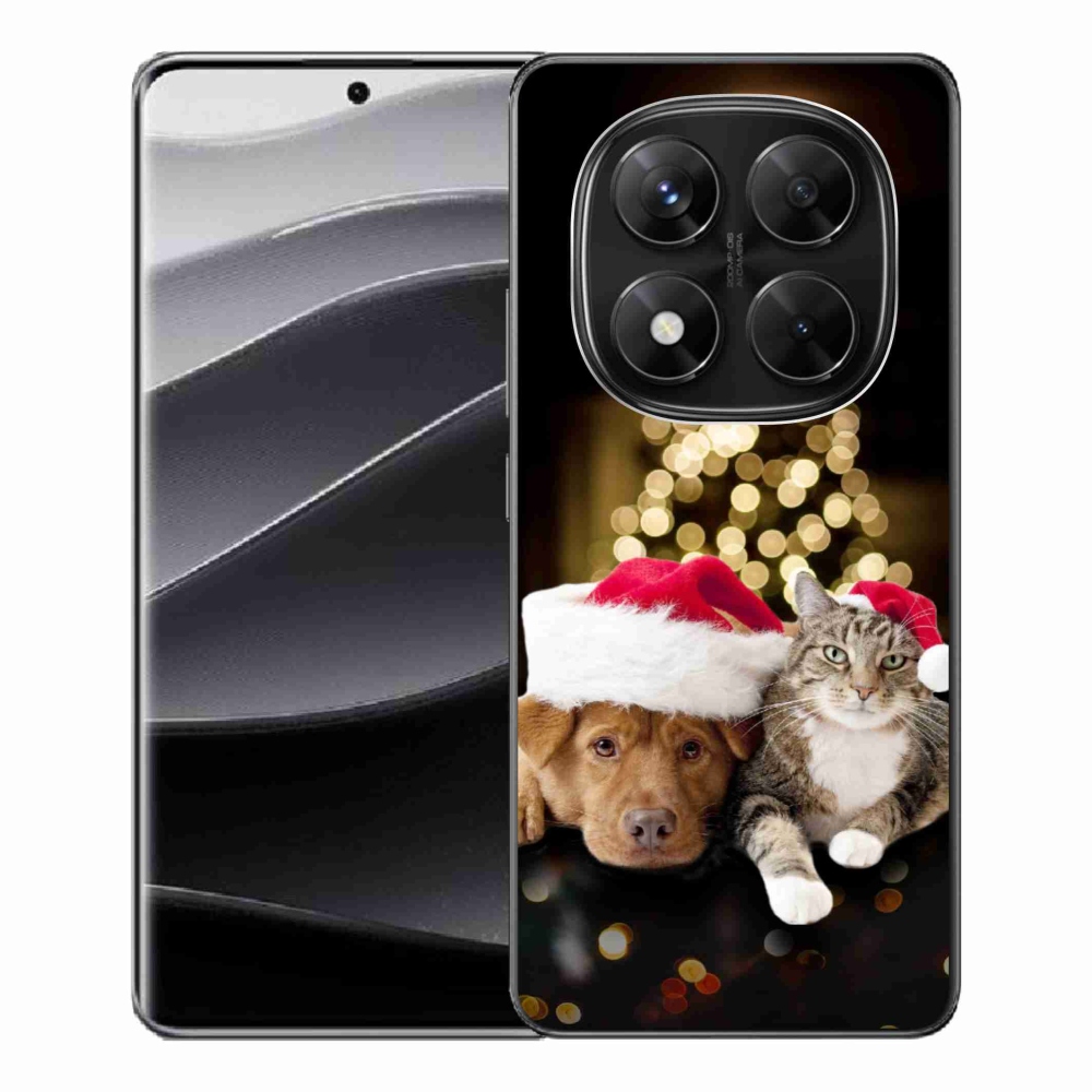 Gélový kryt mmCase na Xiaomi Redmi Note 14 Pro 5G/Poco X7 5G - vianočný pes a kočka