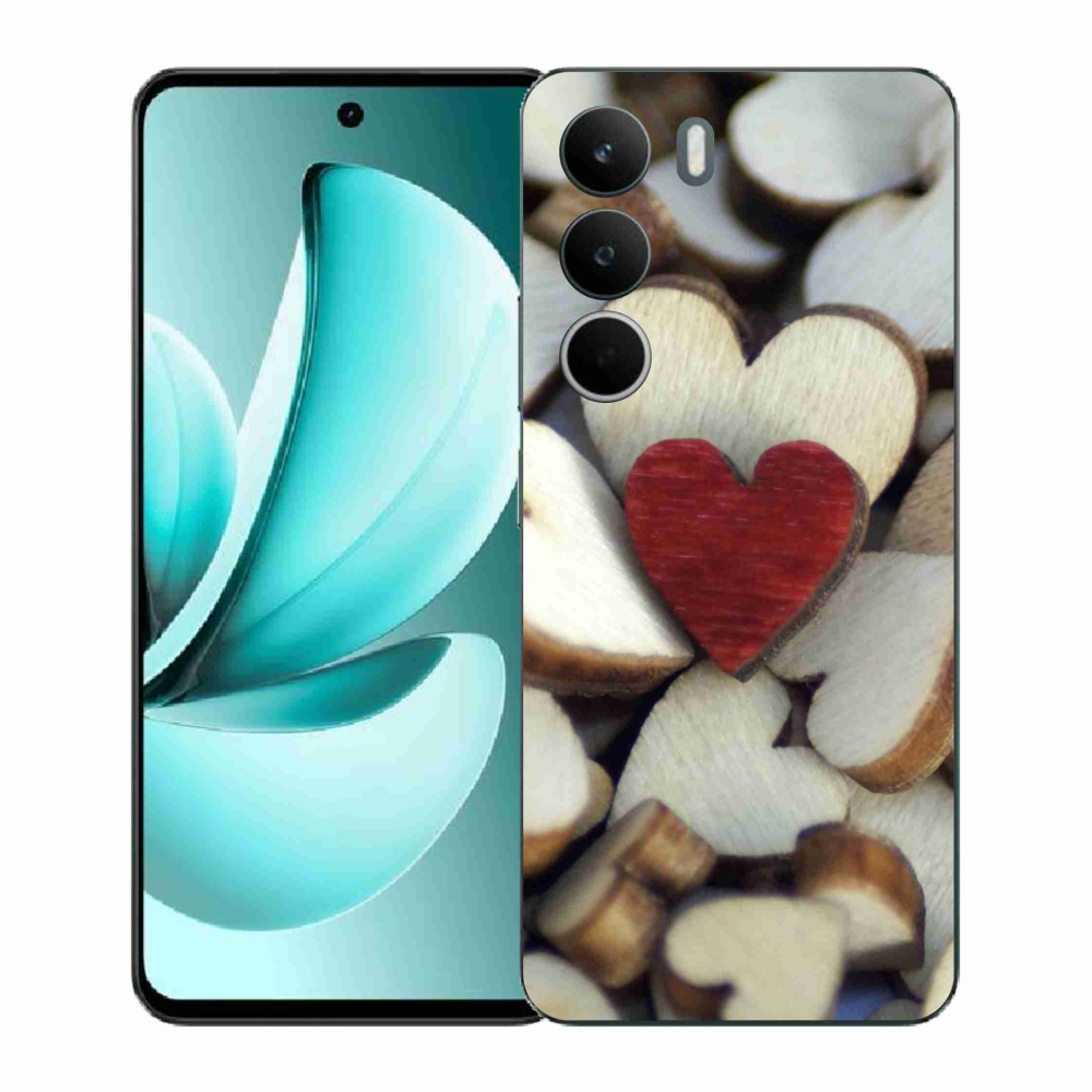 Gélový kryt mmCase na Realme C71 - gravírované červené srdce