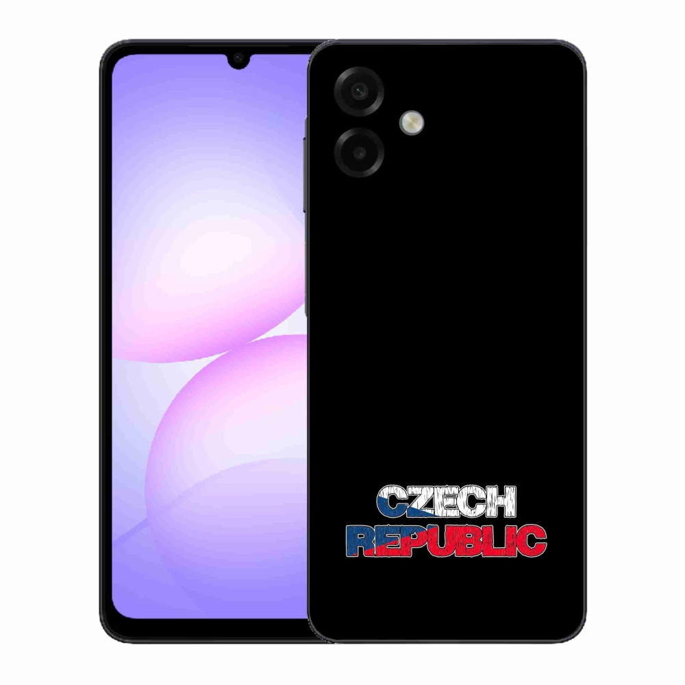 Gélový kryt mmCase na Samsung Galaxy A07 4G - Czech Republic čierne pozadie