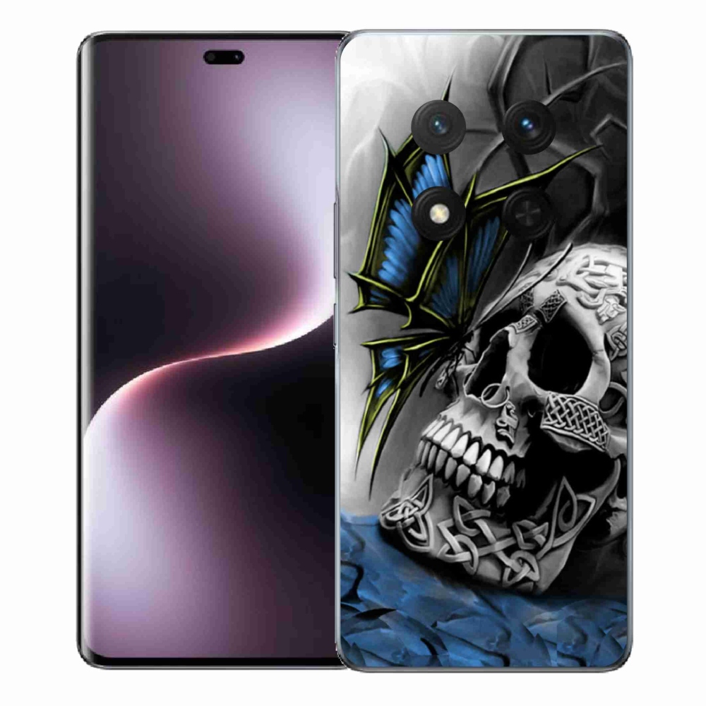 Gélový kryt mmCase na Honor Magic 7 Lite 5G - motýľ a lebka