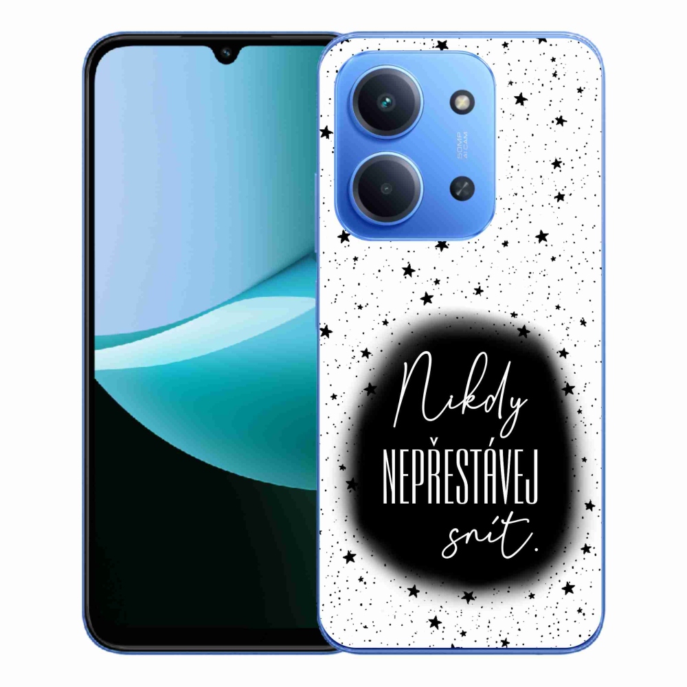 Gélový kryt mmCase na Xiaomi Redmi 15C 4G/5G (173mm) - citát 1 čiernobiele pozadie