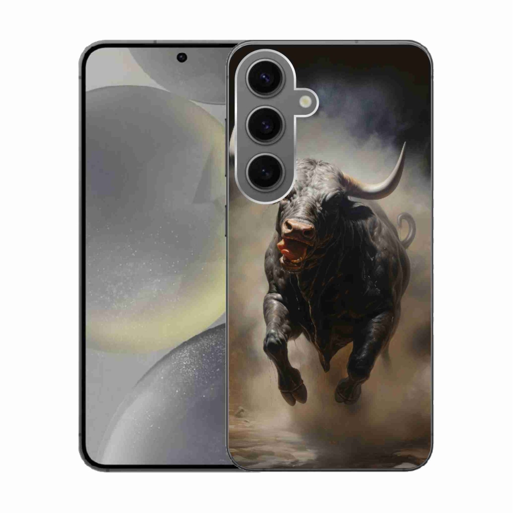 Gélový kryt mmCase na Samsung Galaxy S24 - rozzúrený býk