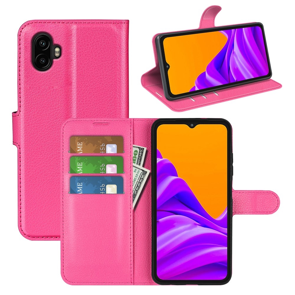 Litchi knižkové púzdro na Samsung Galaxy Xcover 7 Pro - rose