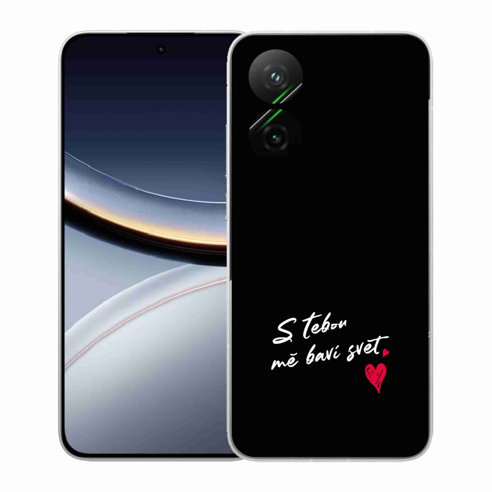 Gélový kryt mmCase na Xiaomi Poco F7 5G - zamilovaný text 1 čierne pozadie