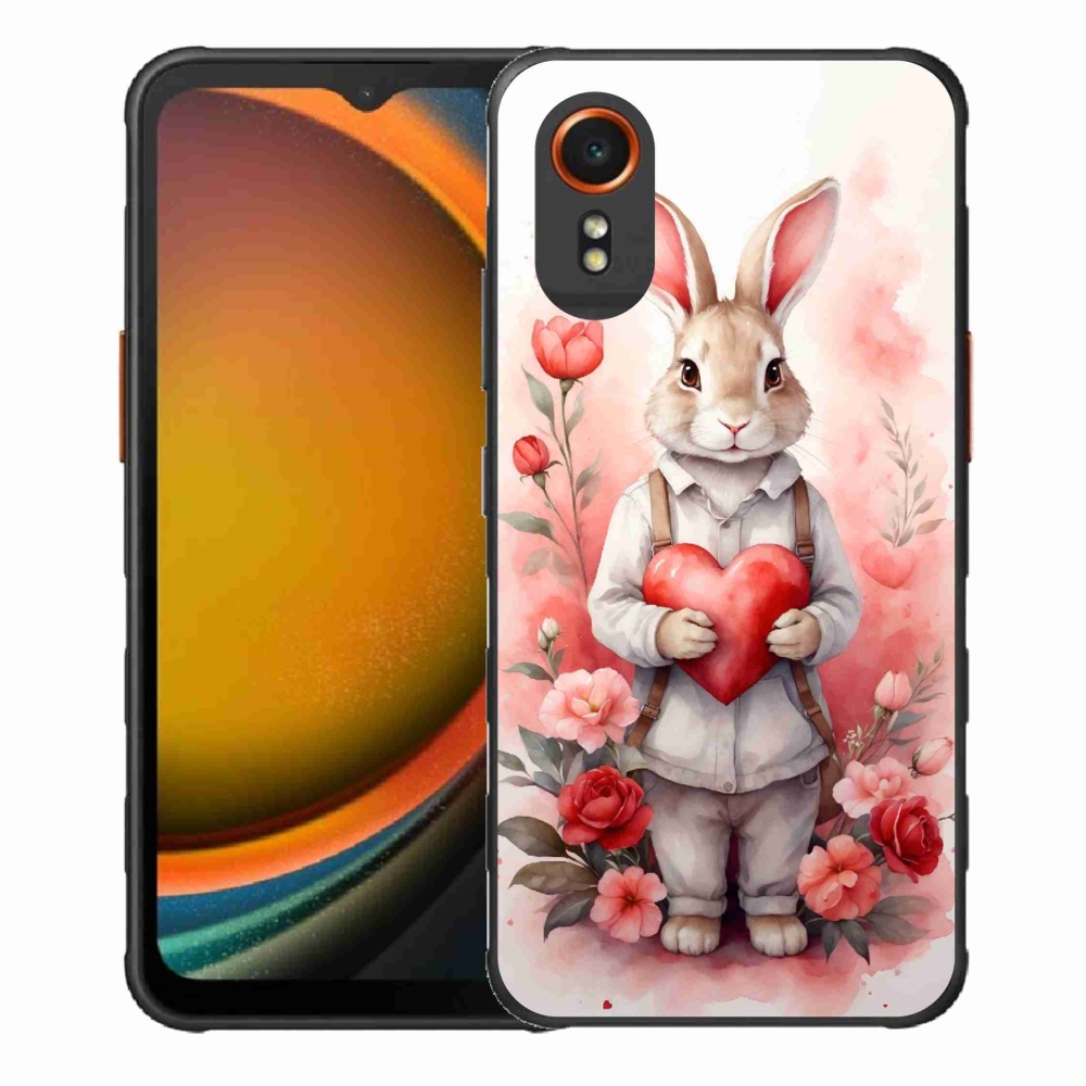 Gélový kryt mmCase na Samsung Galaxy Xcover 7 - zajac so srdiečkom