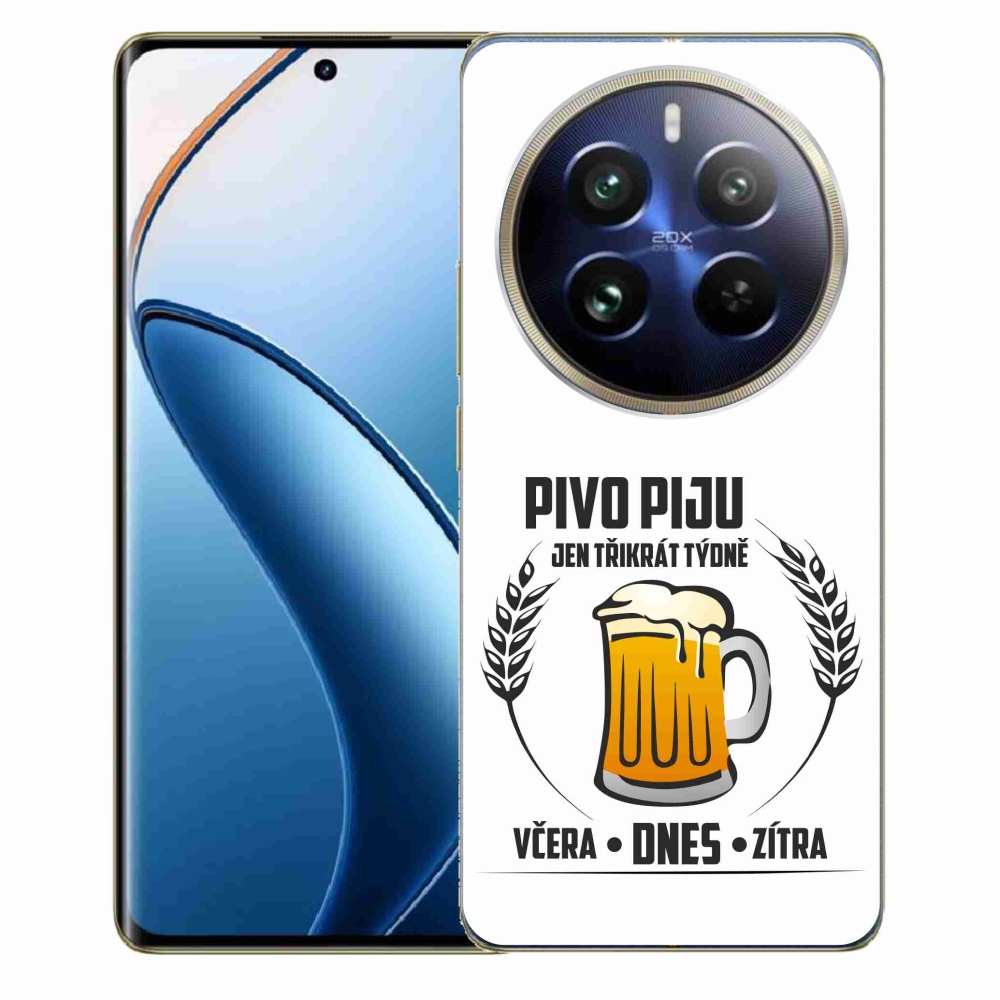 Gélový kryt mmCase na Realme 12 Pro 5G/12 Pro+ 5G - pivný motív biele pozadie