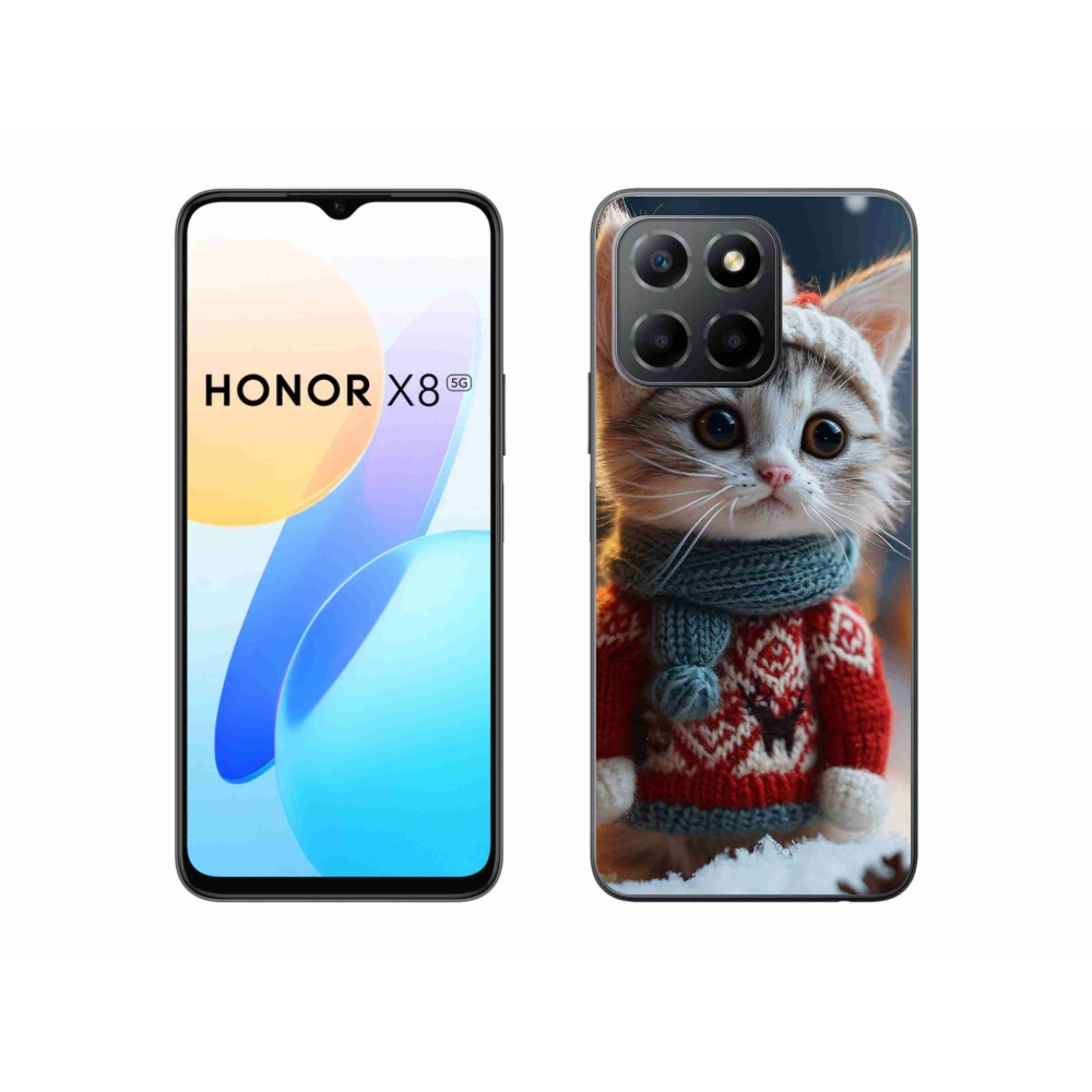 Gélový kryt mmCase na Honor X8 5G - mačiatko vo svetri