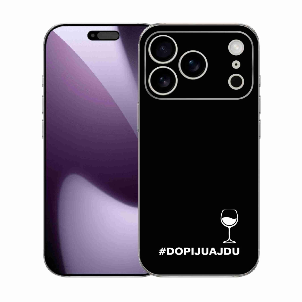 Gélový kryt mmCase na iPhone 17 Pro - vínny motív čierne pozadie