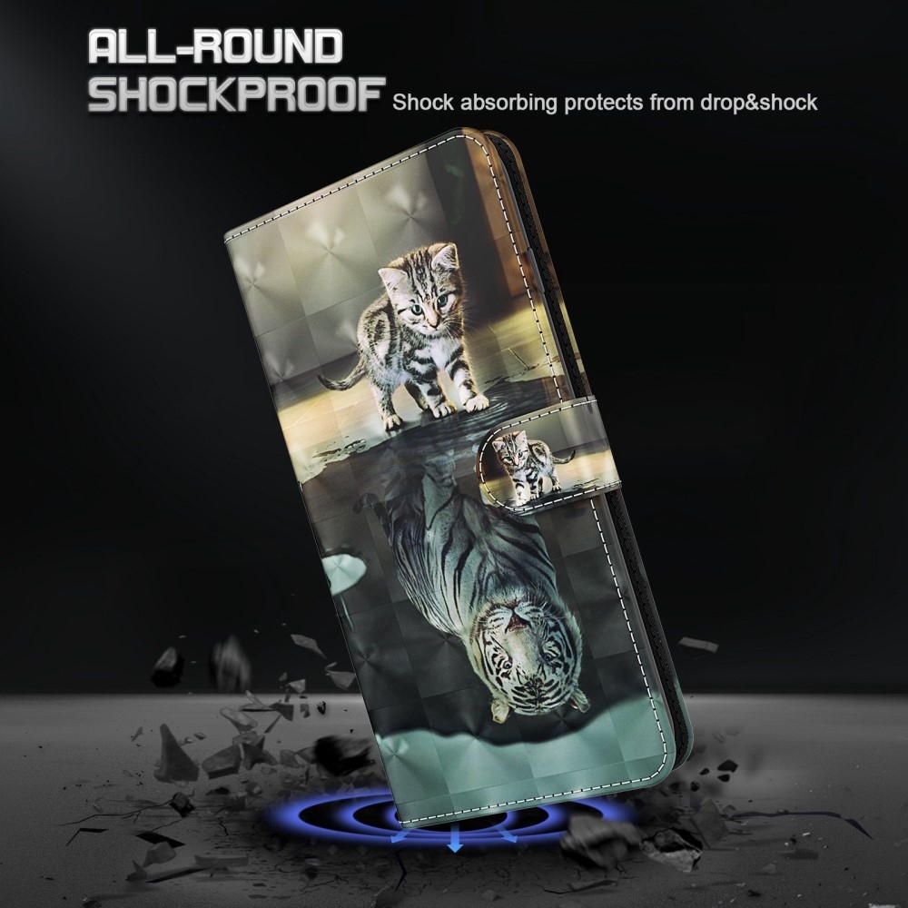Print knižkové púzdro na Samsung Galaxy A55 5G - mačka a odraz tigra