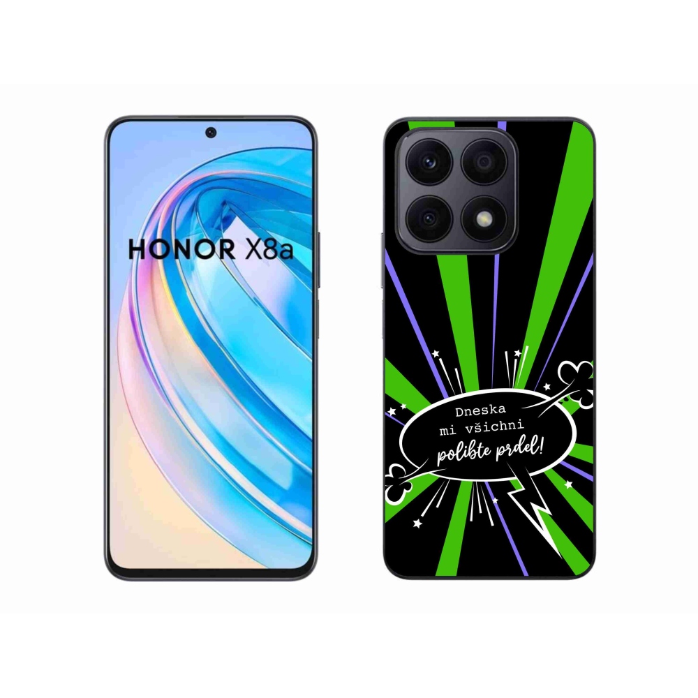 Gélový kryt mmCase na Honor X8a - vtipný text 15 čierne pozadie