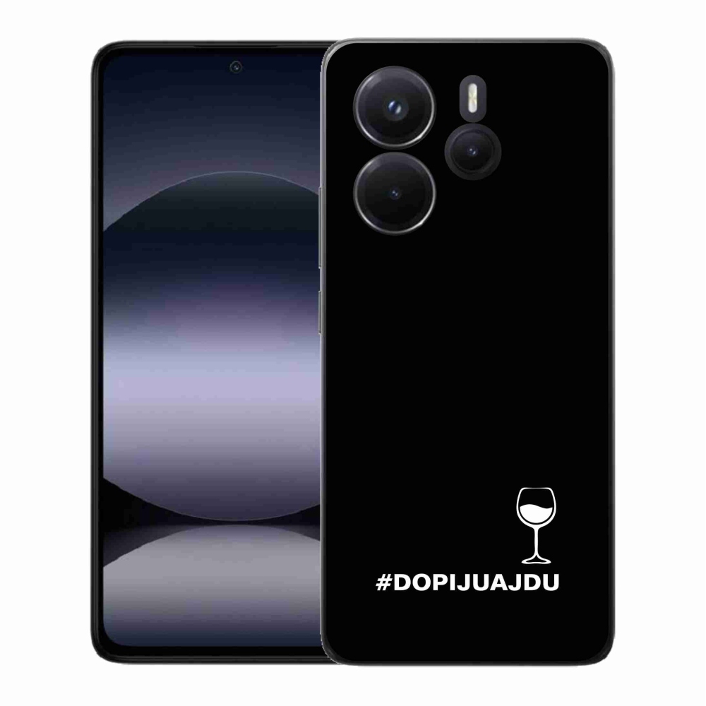 Gélový kryt mmCase na Xiaomi Redmi Note 14 - vínny motív čierne pozadie