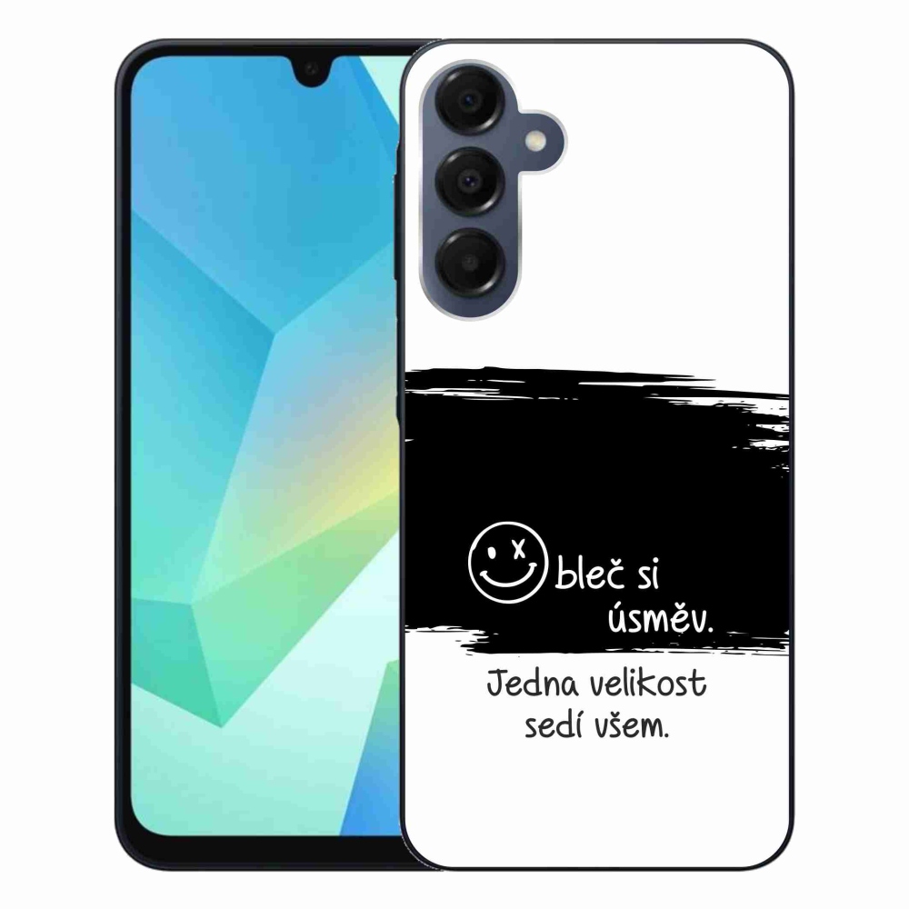 Gélový kryt mmCase na Samsung Galaxy A16 4G/5G - vtipný text 8 čiernobiele pozadie