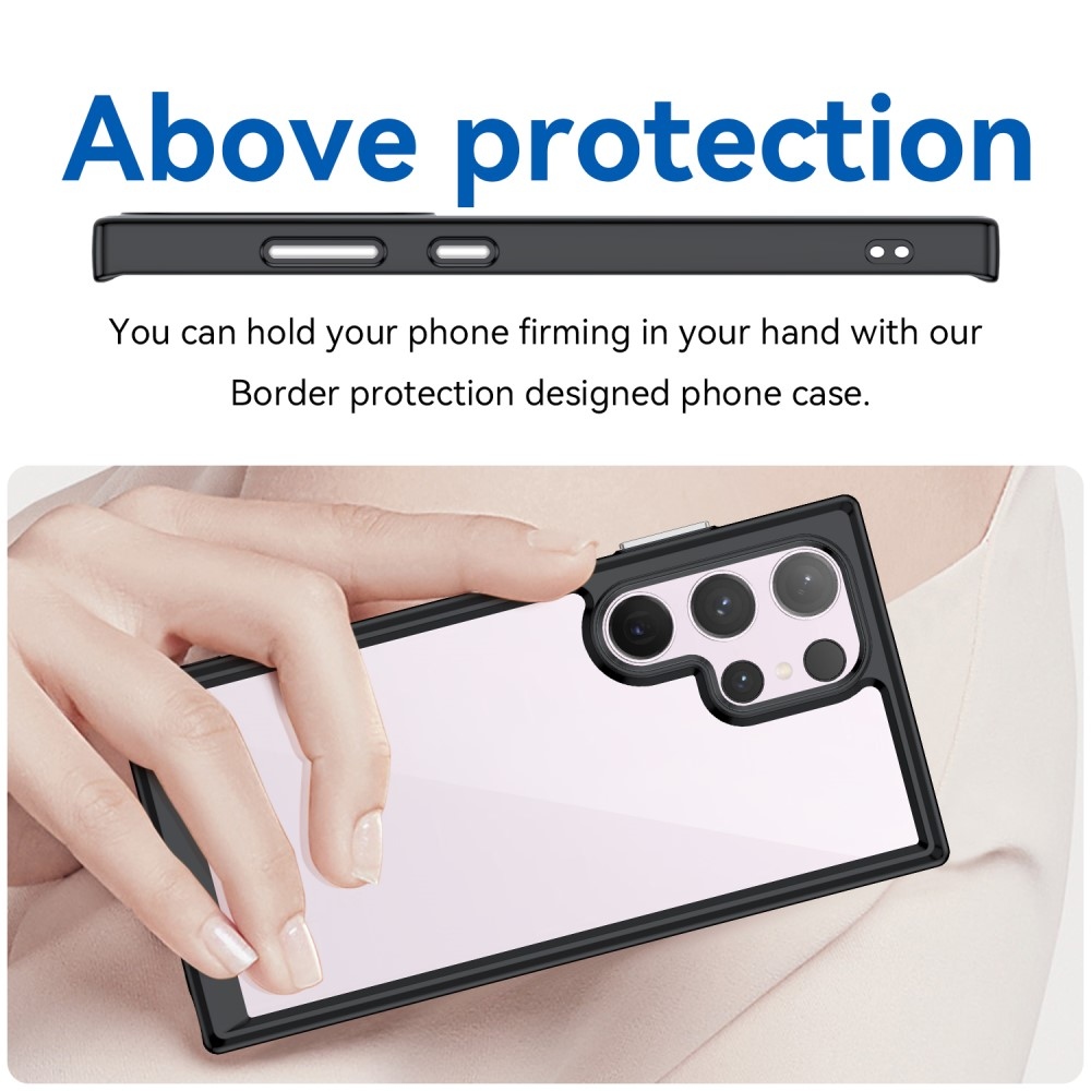 Gélový obal s pevným chrbtom na Samsung Galaxy S24 Ultra - čierny